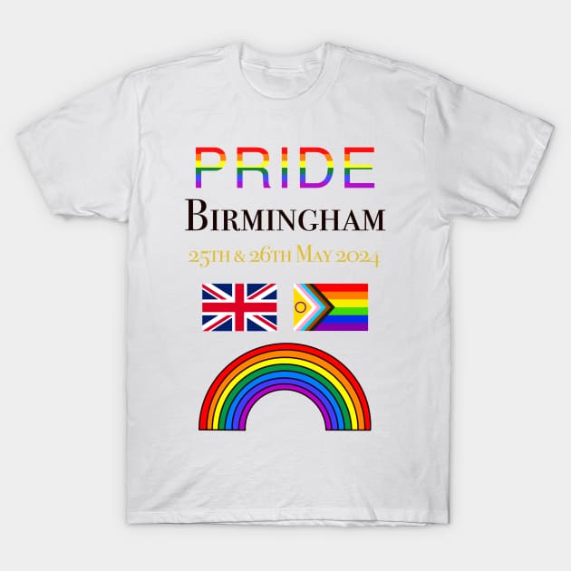 Pride Birmingham UK 2024 T-Shirt by Hedgehog Bubbles